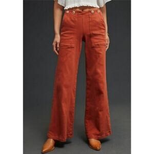 Anthropologie Pilcro The Kit Wide Leg Utility Trouser Hemp Blend Pants